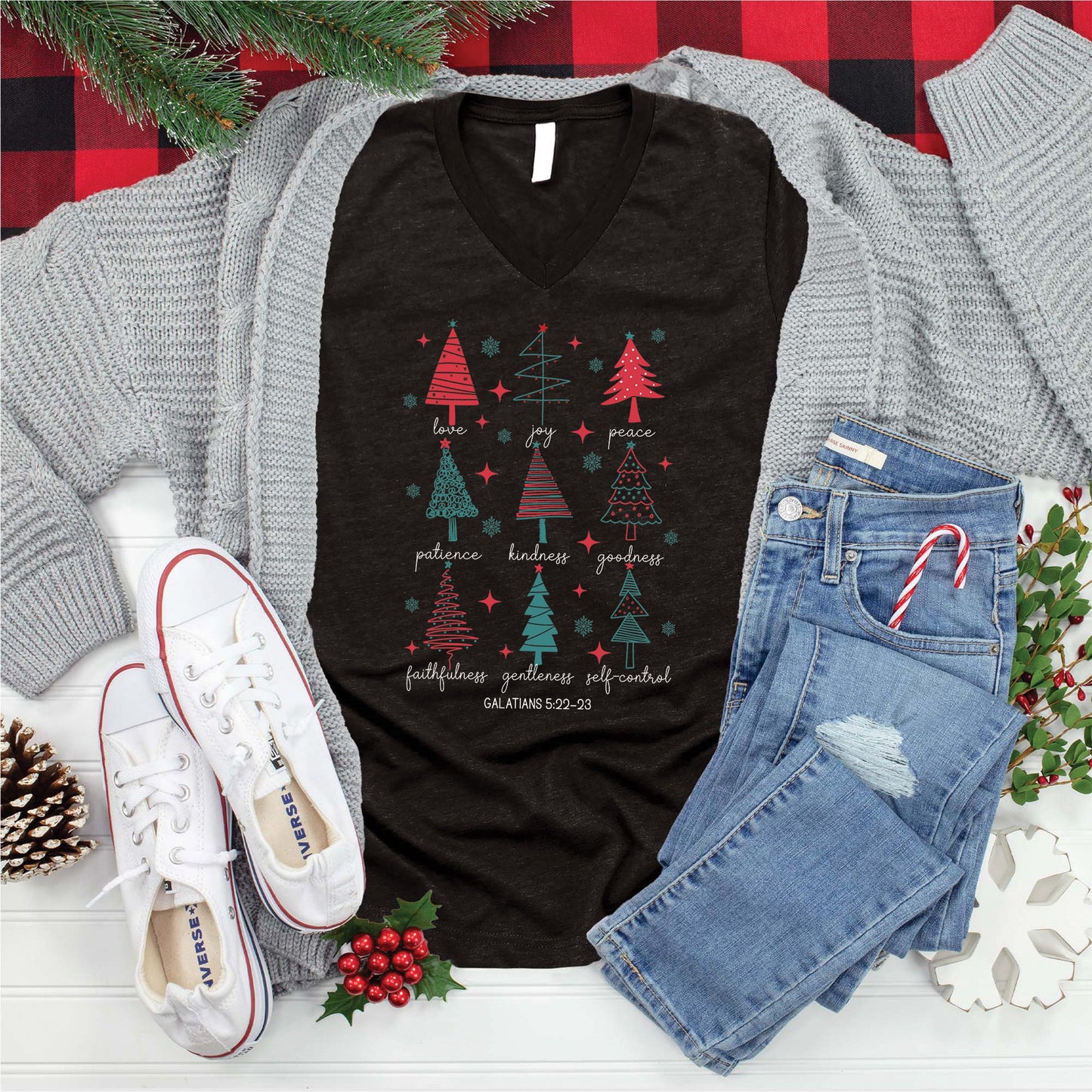 Christmas Fruit of the Spirit V-Neck