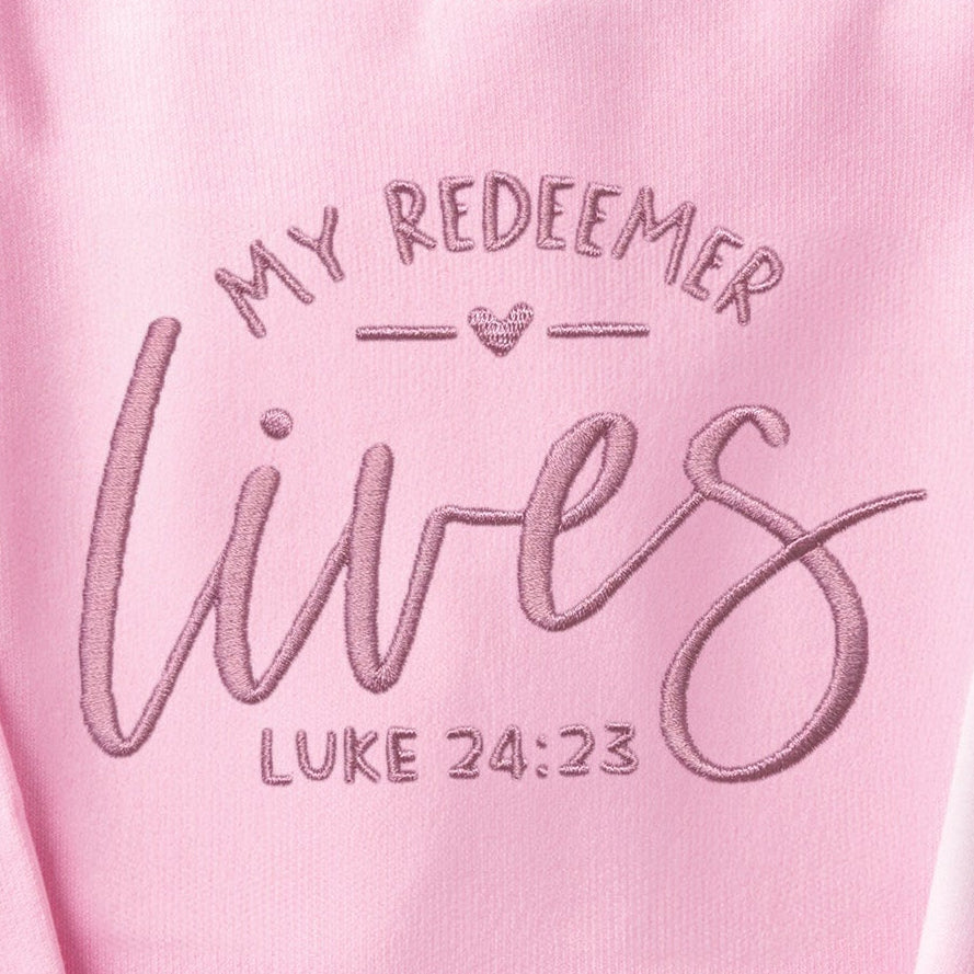 Embroidered My Redeemer Lives Sweatshirt