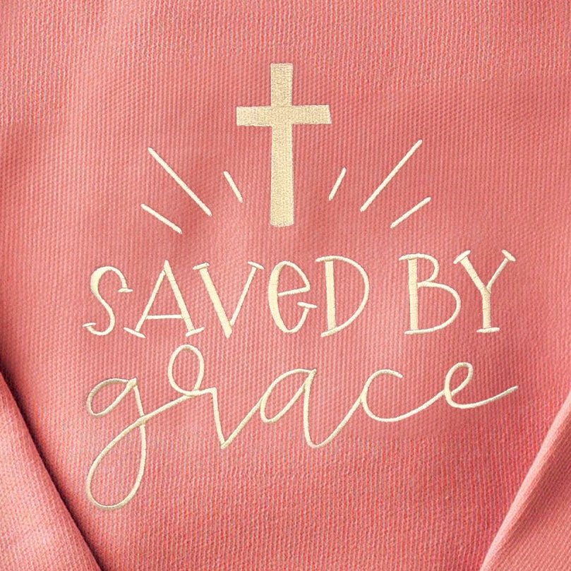 Embroidered Saved by Grace Sweatshirt - 18
