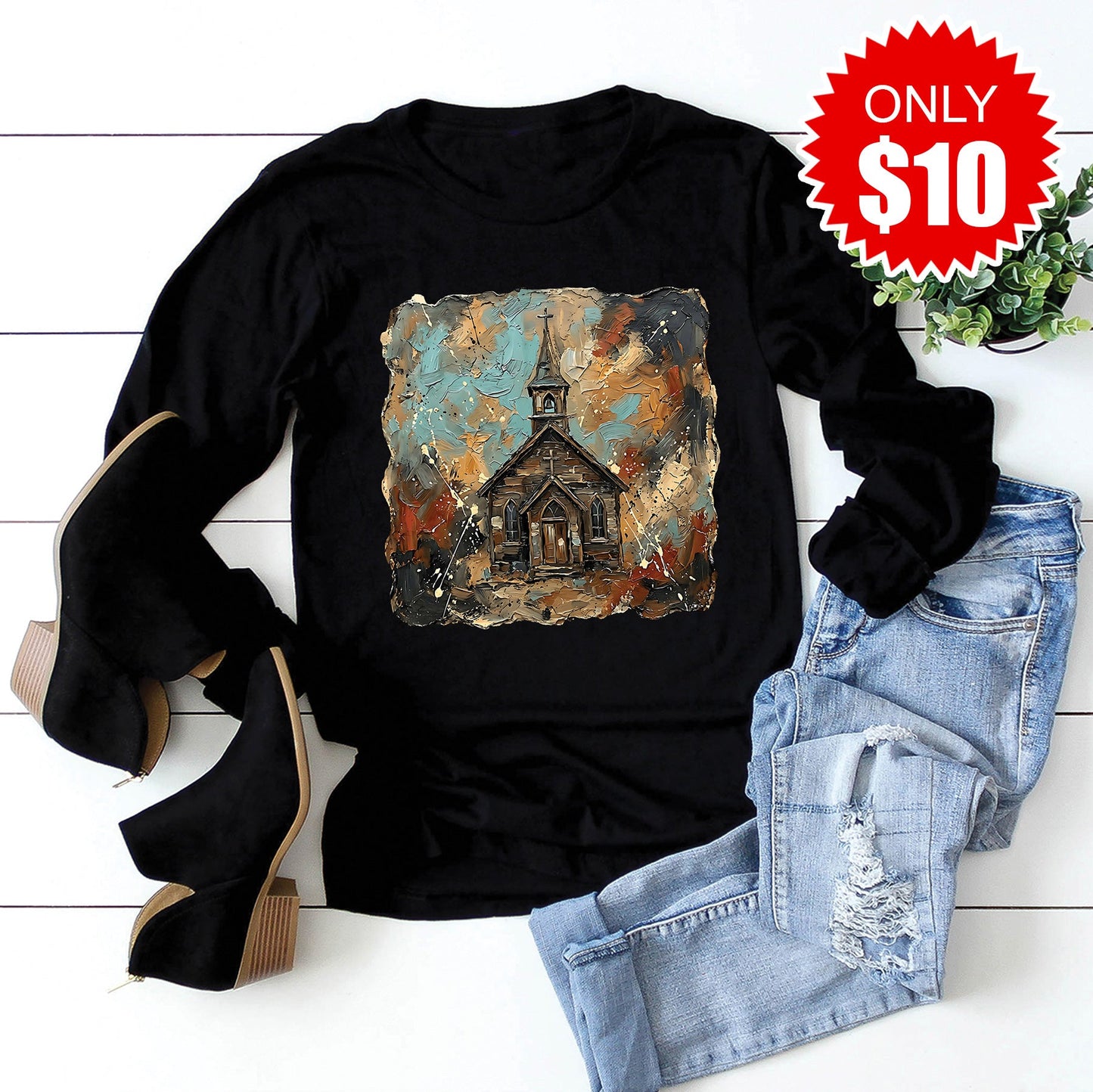 Church Long Sleeve - Black - 10