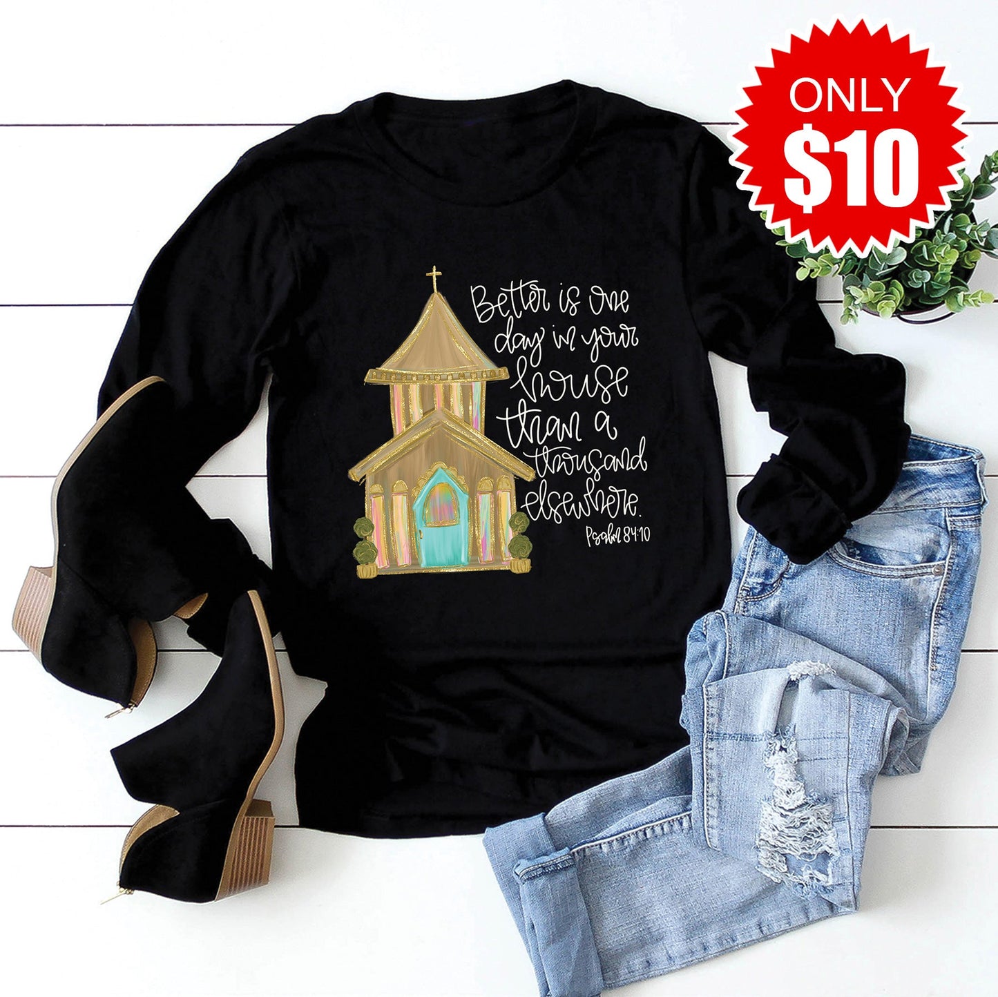 Church Long Sleeve - Black - 10