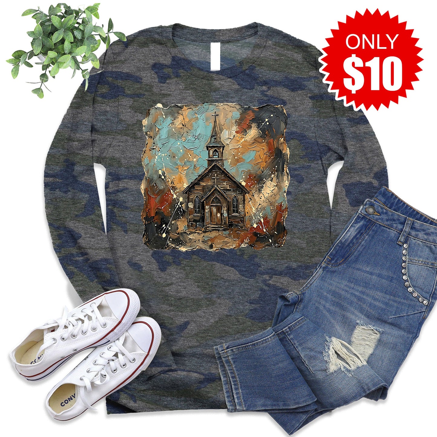Church Long Sleeve - Vintage Camo - 10