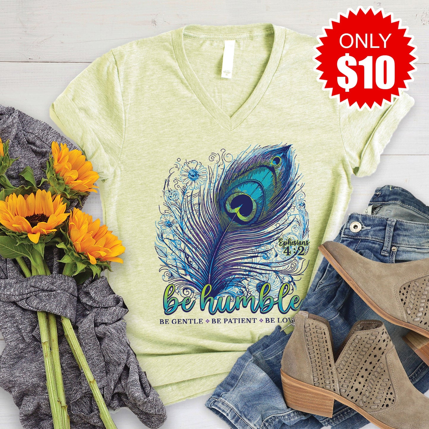 Humble Peacock V-Neck - 10
