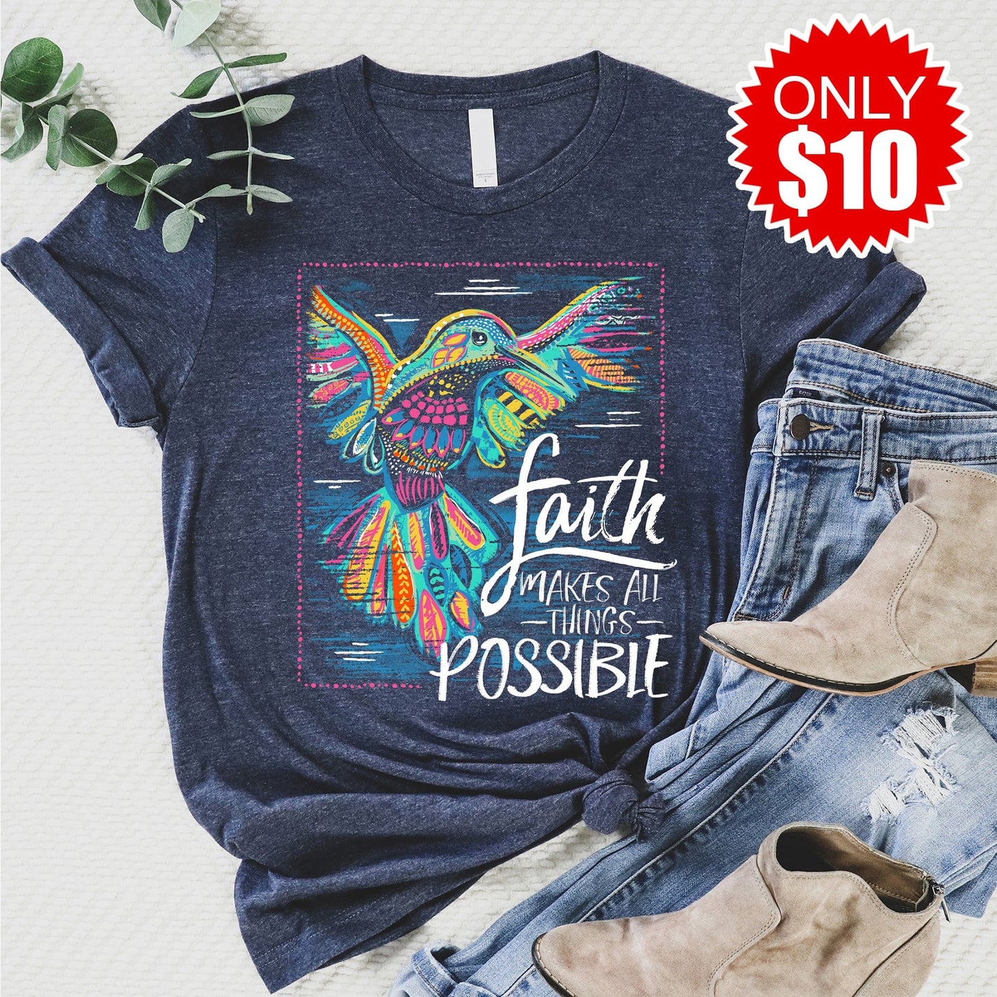 Faith Hummingbird Tee - 10