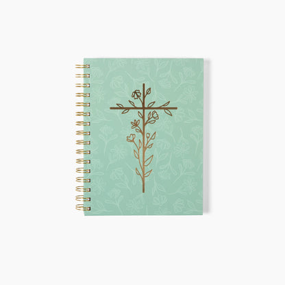 Floral Cross Spiral Journal