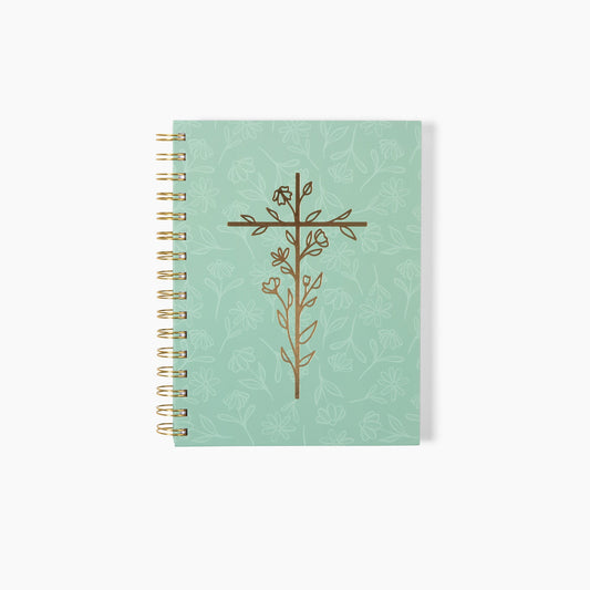 Floral Cross Spiral Journal