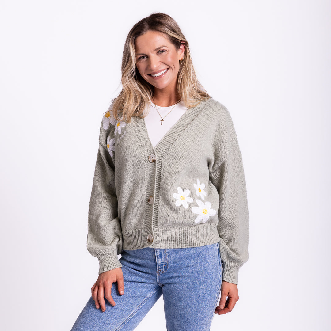 God is Good Flower Cardigan