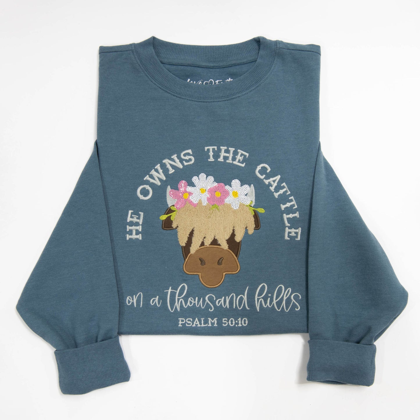He Owns the Cattle Embellished Sweatshirt