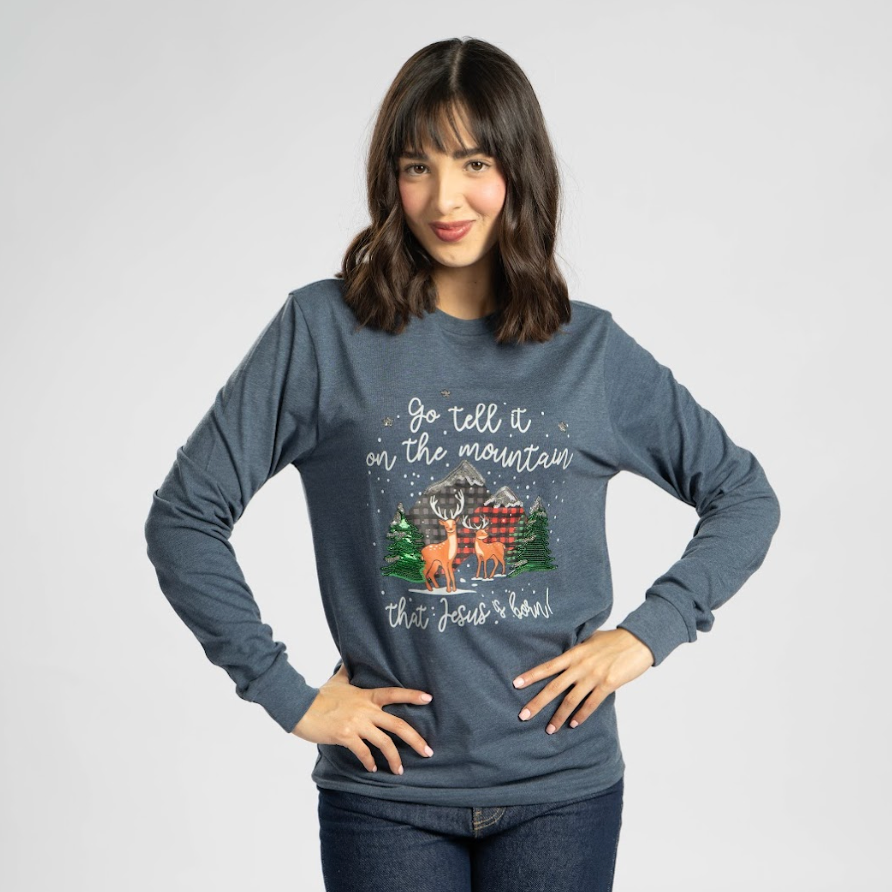 Go Tell Long Sleeve Sequin Tee