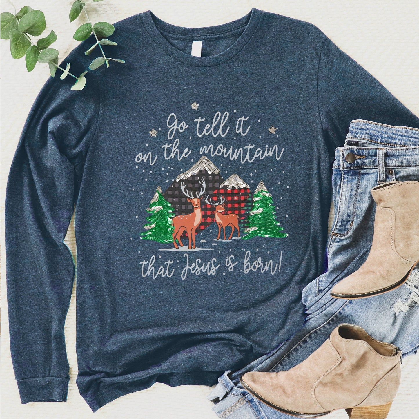 Go Tell Long Sleeve Sequin Tee