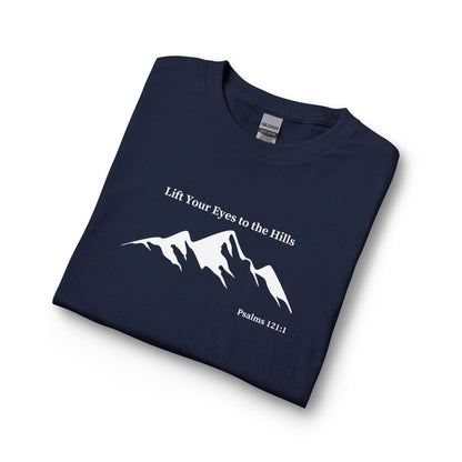 Long Sleeve Shirt — "Lift Your Eyes to the Hills" Mountain Psalm Design
