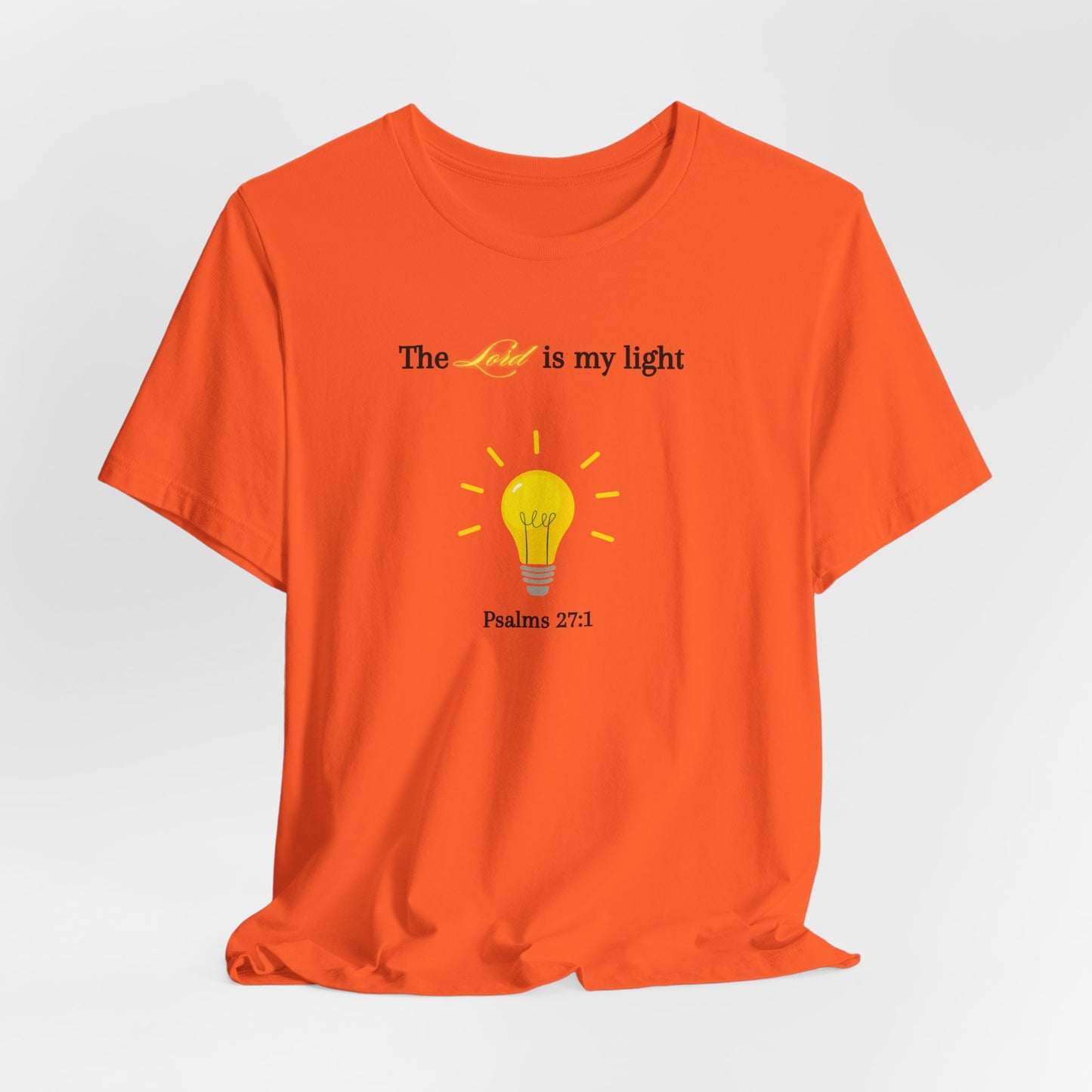Lightbulb Psalm Tee — "The Lord is my light" Scripture T-Shirt