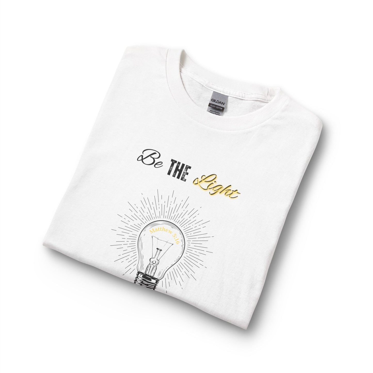 Be The Light Long Sleeve Tee – Inspirational Lightbulb Graphic