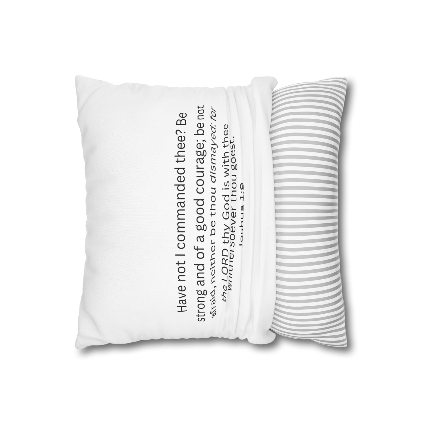 Lion Motivational Pillowcase - "Be Strong Be Courageous" Square Decorative Cushion Cover