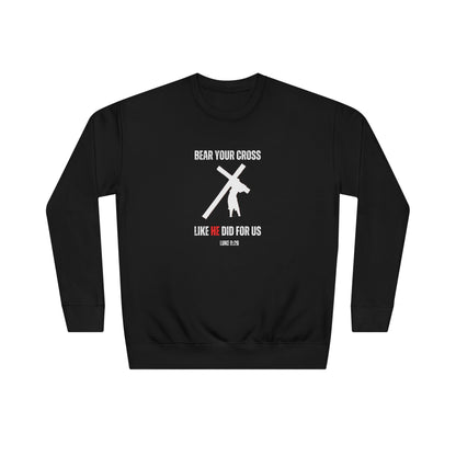 Christian 'Bear Your Cross' Crewneck Sweatshirt – Faith-Based Scripture Tee (Luke 9:23)
