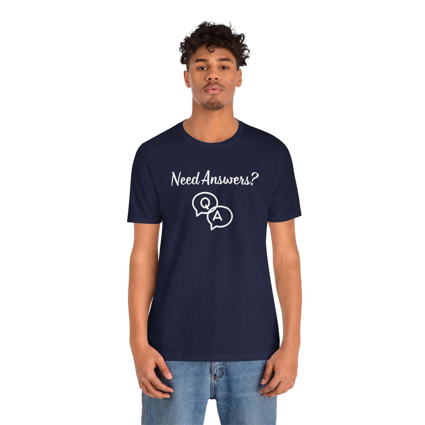Need Answers? Q&A Christian Tee — 1 John 5:14 Inspirational Faith T-Shirt