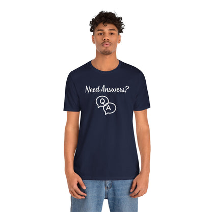 Need Answers? Q&A Christian Tee — 1 John 5:14 Inspirational Faith T-Shirt
