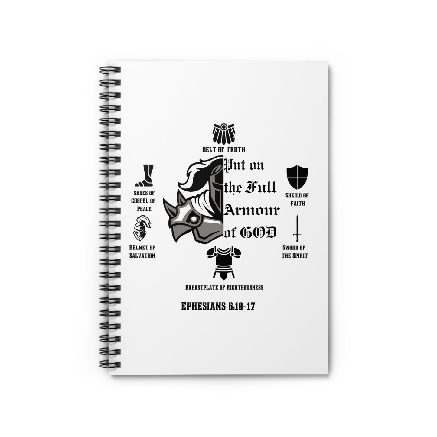 Armor of God Spiral Notebook — Ephesians 6:10-17 Christian Journal