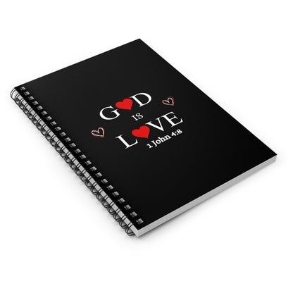 God Is Love Spiral Notebook — 1 John 4:8 Christian Journal