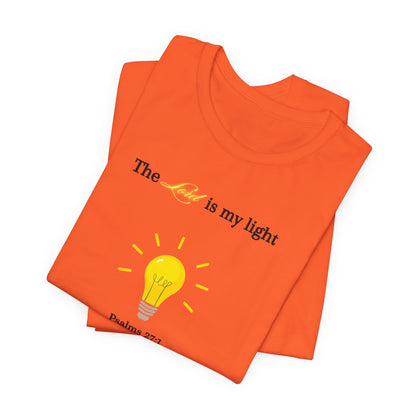 Lightbulb Psalm Tee — "The Lord is my light" Scripture T-Shirt