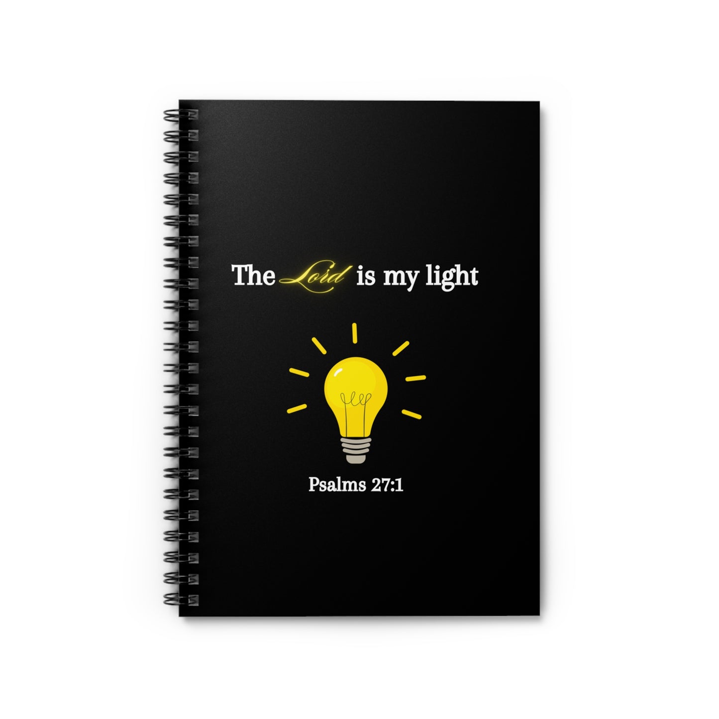 Spiral Notebook — “The Lord is My Light” Psalms 27:1 Religious Journal