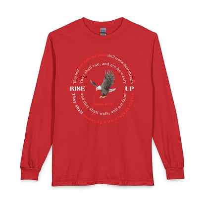 Rise Up Eagle Long Sleeve Shirt — Isaiah 40:31 Inspirational Christian Tee