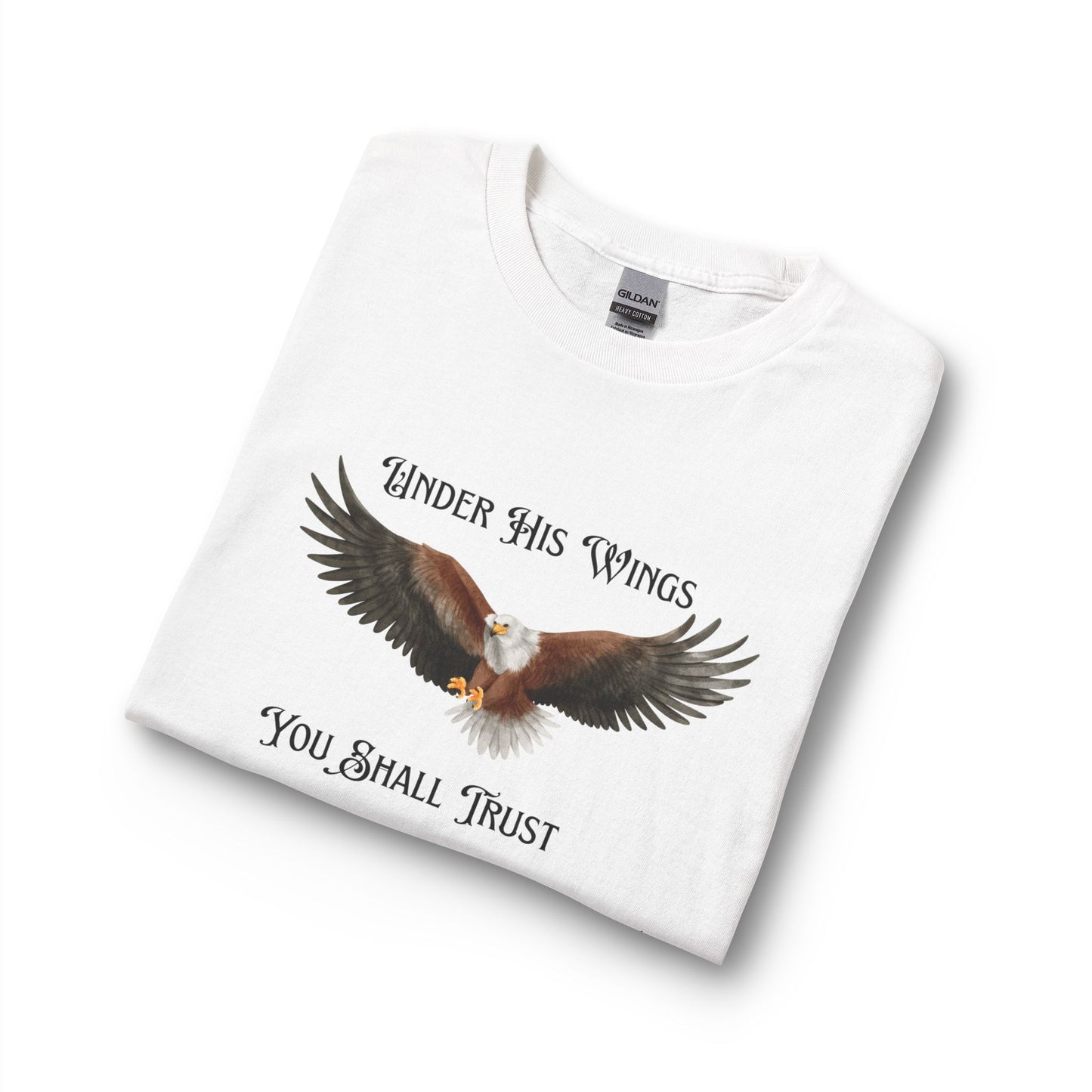 Psalm 91:4 Eagle Wings Long Sleeve Tee — "Under His Wings You Shall Trust"