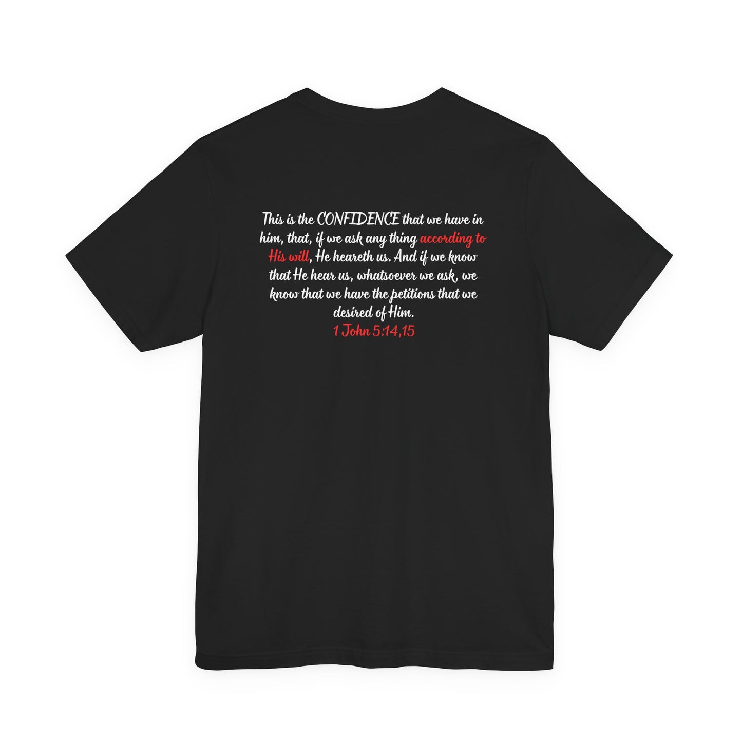 Need Answers? Q&A Christian Tee — 1 John 5:14 Inspirational Faith T-Shirt