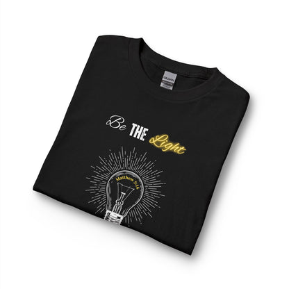 Be The Light Long Sleeve Tee – Inspirational Lightbulb Graphic