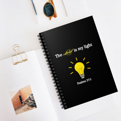 Spiral Notebook — “The Lord is My Light” Psalms 27:1 Religious Journal