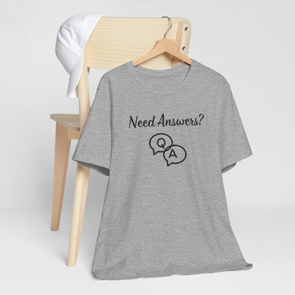 Need Answers? Q&A Christian Tee — 1 John 5:14 Inspirational Faith T-Shirt