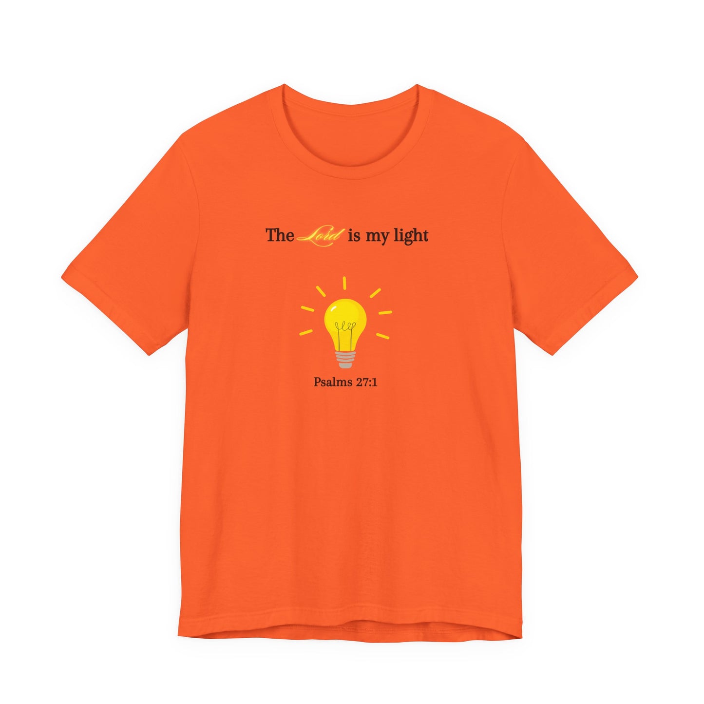 Lightbulb Psalm Tee — "The Lord is my light" Scripture T-Shirt