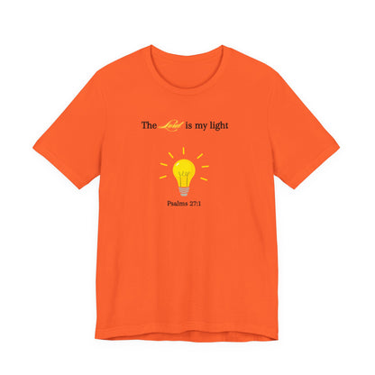 Lightbulb Psalm Tee — "The Lord is my light" Scripture T-Shirt