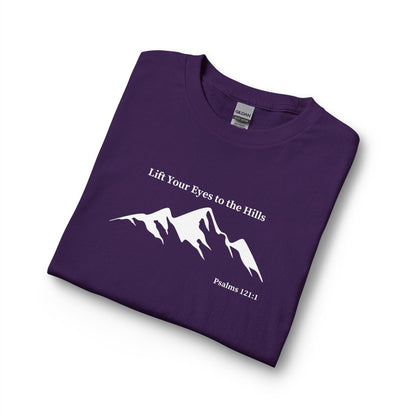 Long Sleeve Shirt — "Lift Your Eyes to the Hills" Mountain Psalm Design