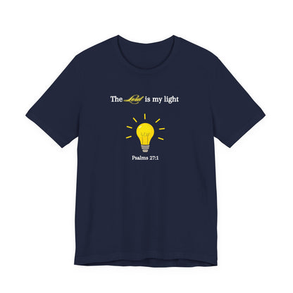 Lightbulb Psalm Tee — "The Lord is my light" Scripture T-Shirt