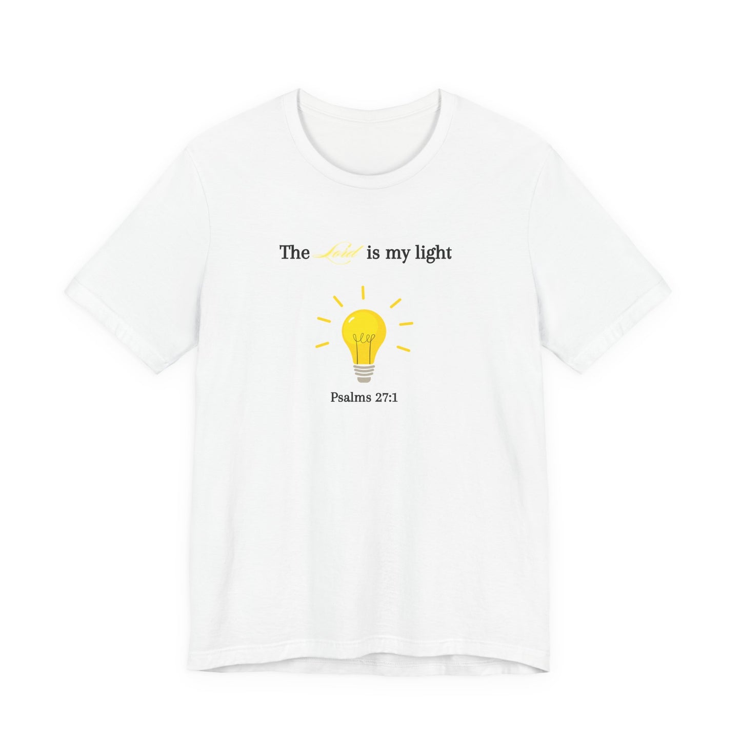 Lightbulb Psalm Tee — "The Lord is my light" Scripture T-Shirt