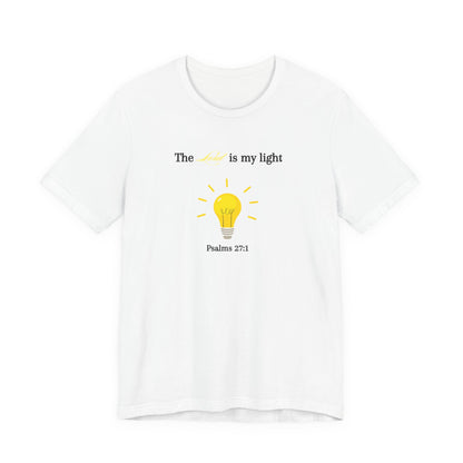 Lightbulb Psalm Tee — "The Lord is my light" Scripture T-Shirt