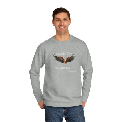 Faith Eagle Sweatshirt — "Under His Wings You Shall Trust" Crewneck