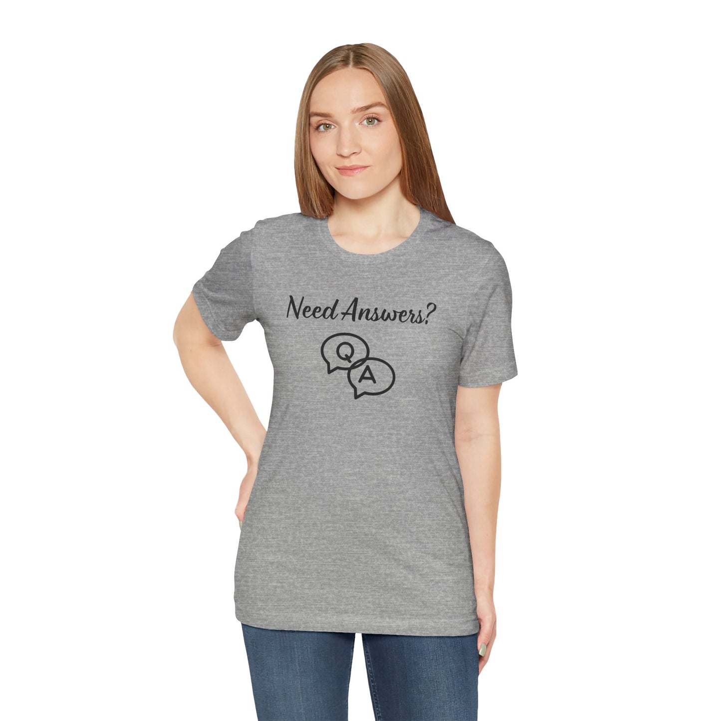 Need Answers? Q&A Christian Tee — 1 John 5:14 Inspirational Faith T-Shirt