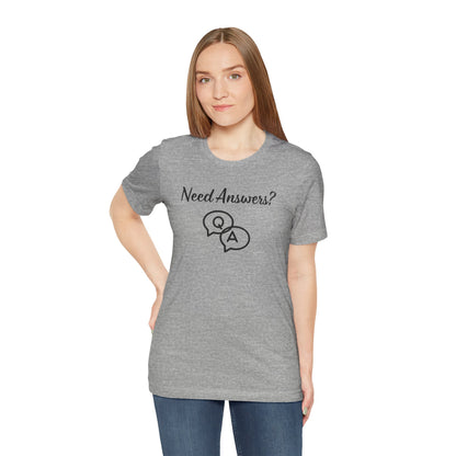 Need Answers? Q&A Christian Tee — 1 John 5:14 Inspirational Faith T-Shirt