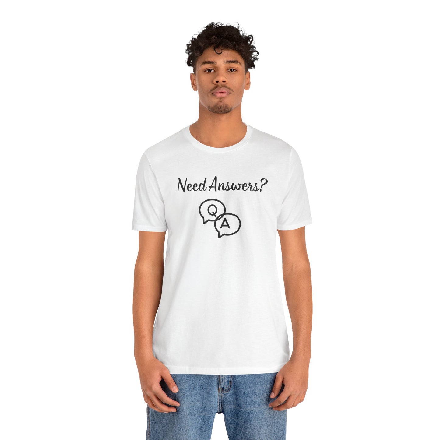 Need Answers? Q&A Christian Tee — 1 John 5:14 Inspirational Faith T-Shirt