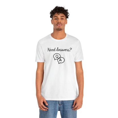 Need Answers? Q&A Christian Tee — 1 John 5:14 Inspirational Faith T-Shirt