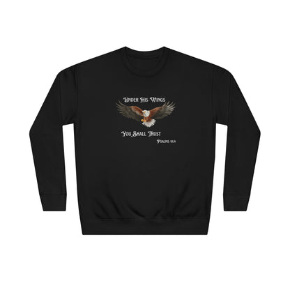 Faith Eagle Sweatshirt — "Under His Wings You Shall Trust" Crewneck