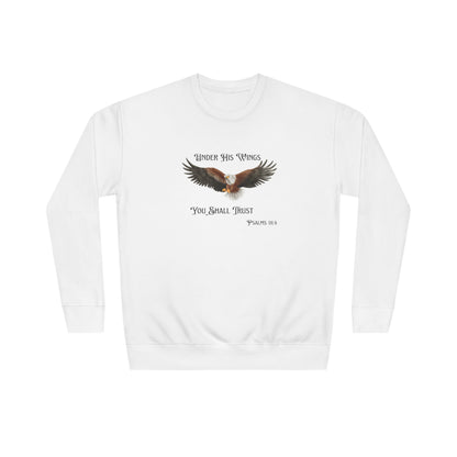 Faith Eagle Sweatshirt — "Under His Wings You Shall Trust" Crewneck