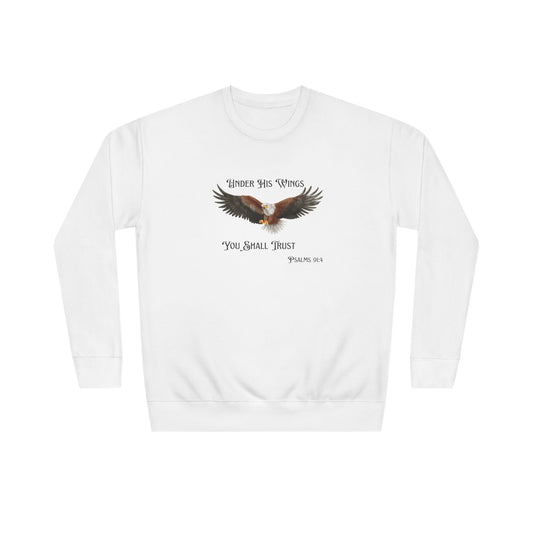 Faith Eagle Sweatshirt — "Under His Wings You Shall Trust" Crewneck