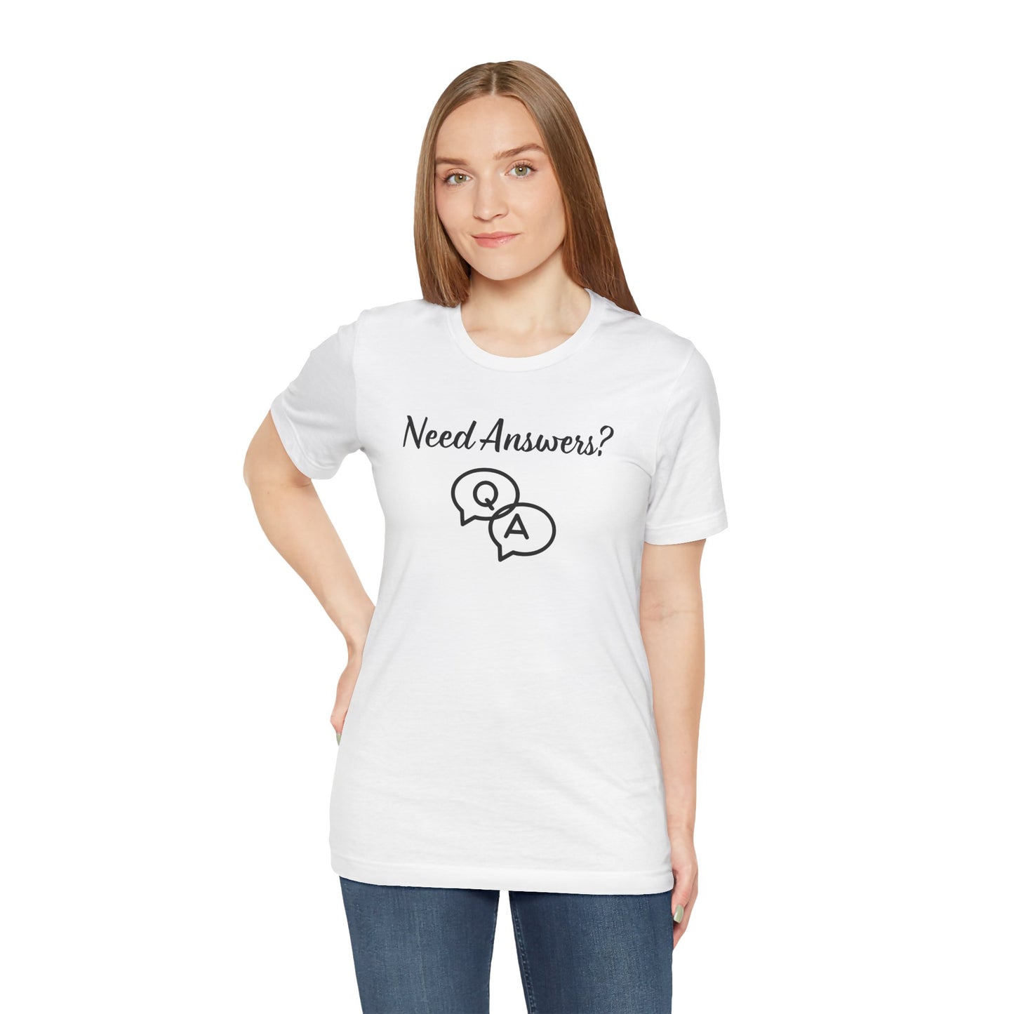Need Answers? Q&A Christian Tee — 1 John 5:14 Inspirational Faith T-Shirt