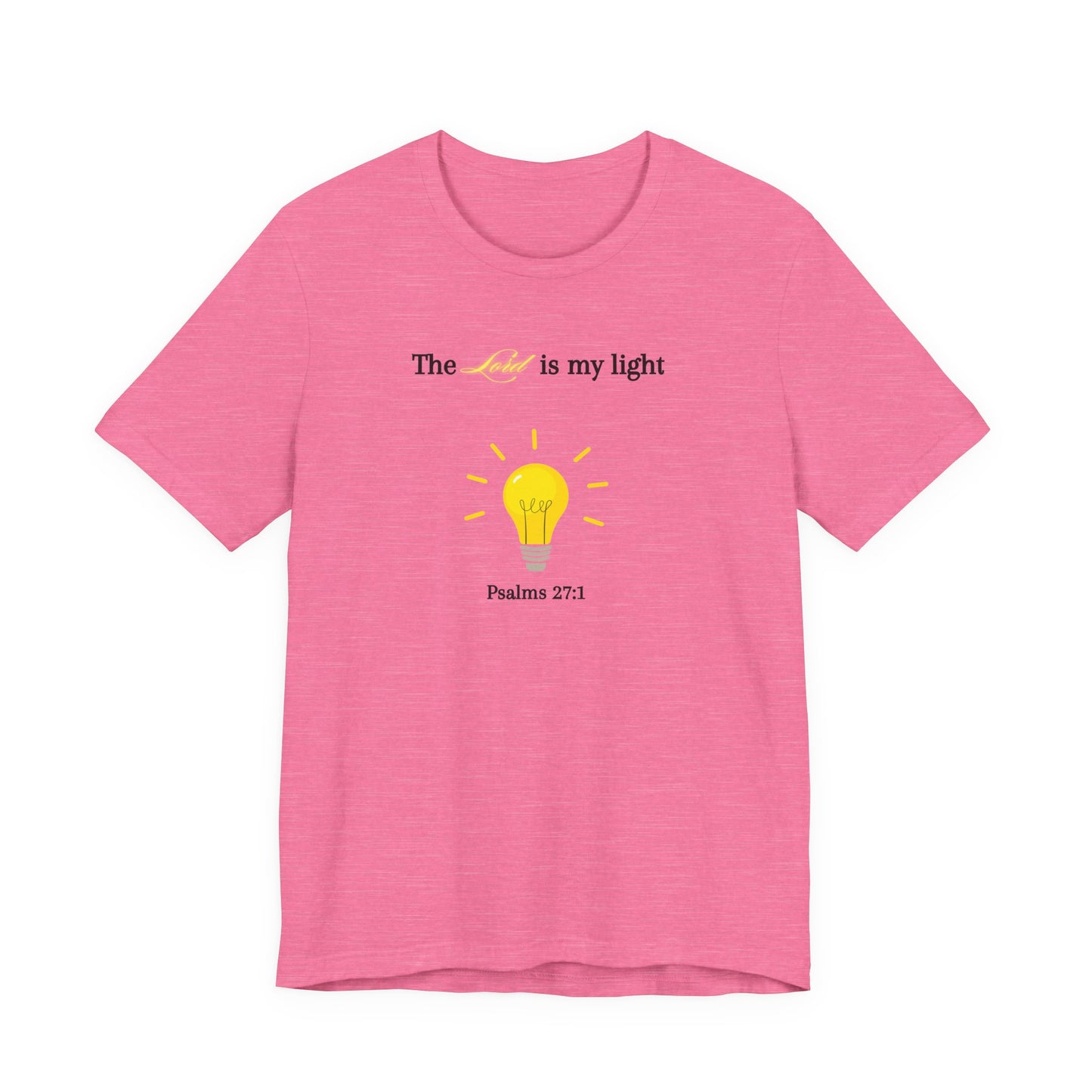 Lightbulb Psalm Tee — "The Lord is my light" Scripture T-Shirt