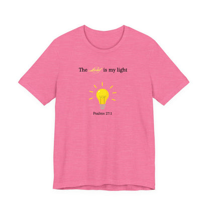 Lightbulb Psalm Tee — "The Lord is my light" Scripture T-Shirt