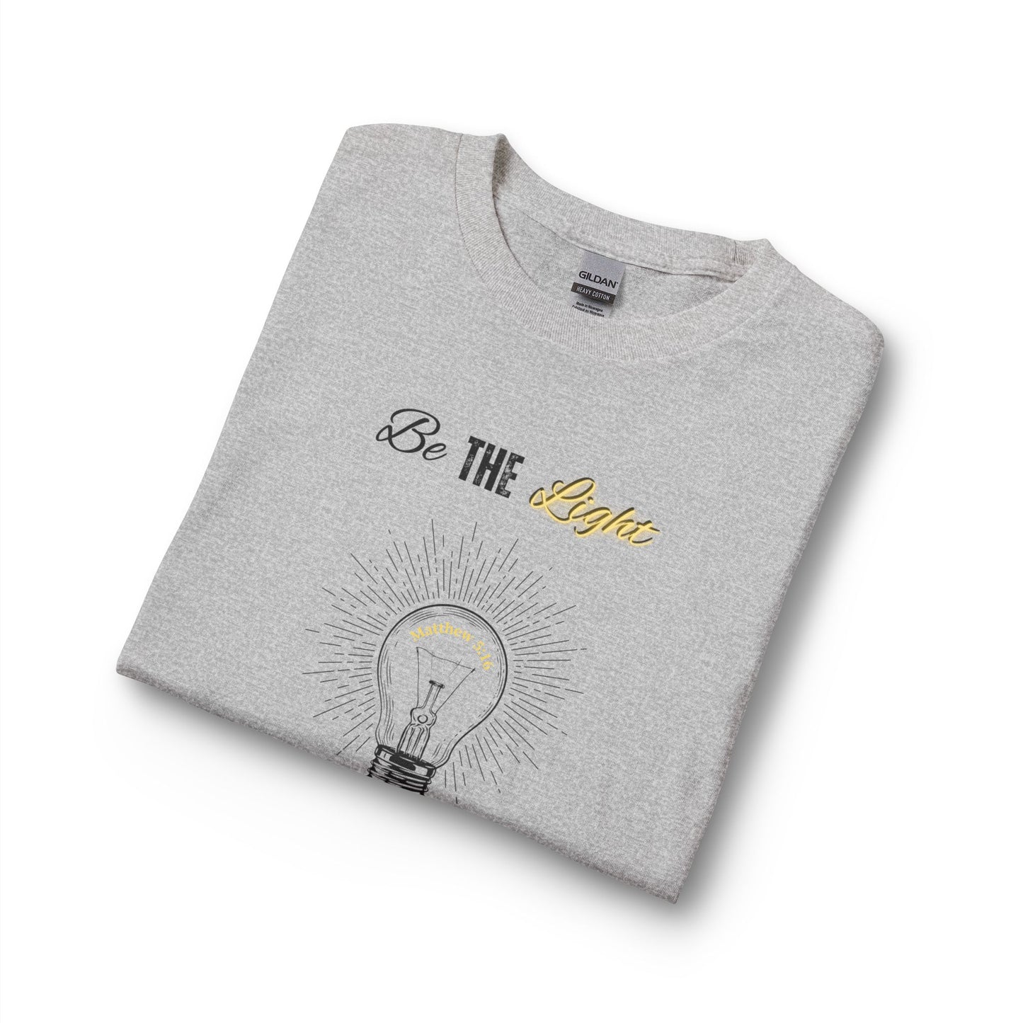 Be The Light Long Sleeve Tee – Inspirational Lightbulb Graphic