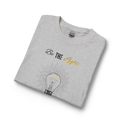 Be The Light Long Sleeve Tee – Inspirational Lightbulb Graphic